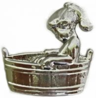 Little Girl in Bath Brass Sign Little Girl in Bath Brass Sign