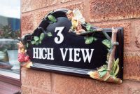 Hand Painted Flower Fairy House Name Sign