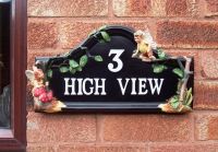 Hand Painted Flower Fairy House Name Sign