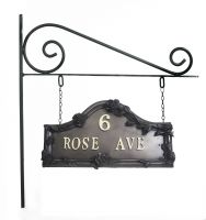 Bronze Double sided Rose design House Sign on Wall Mounted Bracket