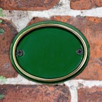 Green & Brass blank house number sign