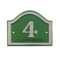 Arched House Number Sign - Green & Chrome Arched House Number Sign - Green & Chrome