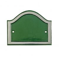 Blank Arched House Number Plaque - Green & Chrome