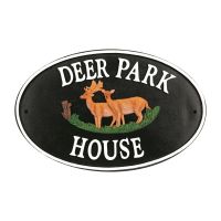 Oval Cast Iron "Deer Park" House Sign Oval Cast Iron "Deer Park" House Sign