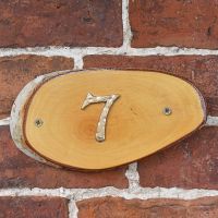 Natural Hard Wood Rustic House Number Sign - 7 Natural Hard Wood Rustic House Number Sign - 7