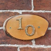 Natural Hard Wood Rustic House Number Sign - 10 Natural Hard Wood Rustic House Number Sign - 10