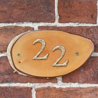 Natural Hard Wood Rustic House Number Sign - 22