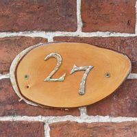 Natural Hard Wood Rustic House Number Sign - 27