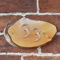 Natural Hard Wood Rustic House Number Sign - 33