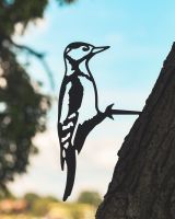 Steel Great Spotted Woodpecker Tree Spike - Black