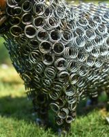 Close up of Rustic Bedspring Sheep Sculpture front leg Close up of Rustic Bedspring Sheep Sculpture front leg