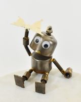 "Sprocket" the Upcycled Metal Home Ornament cream