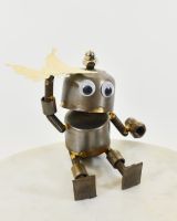 "Sprocket" the Upcycled Metal Home Ornament cream