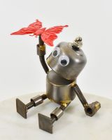 "Sprocket" the Upcycled Metal Home Ornament red