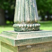 Square Antique Green Cast Iron Lamp Post Base