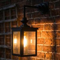 Digital representation of Square Design Wall Light - Standard lit up at night