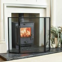 Square Simplistic Contemporary Three Fold Fireguard