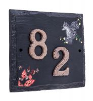 "Hillenbrook Woodland" Squirrel Slate House Number Sign