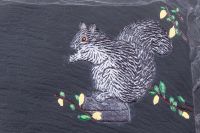 "Hillenbrook Woodland" Squirrel Slate House Number Sign