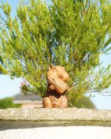 Miniature Rustic Squirrel Sculpture front view Miniature Rustic Squirrel Sculpture front view