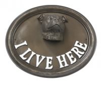 House Sign - Staffordshire Bull Terrier - I Live Here House Sign - Staffordshire Bull Terrier - I Live Here