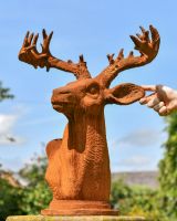 Scale Image of Rustic Stag Facing Right Cast Iron Bust Scale Image of Rustic Stag Facing Right Cast Iron Bust