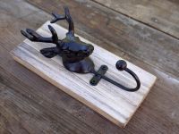 Black and Natural Wood Stag Coat Hook