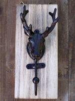 Black and Natural Wood Stag Coat Hook
