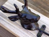 Black and Natural Wood Stag Coat Hook