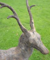 “Rudenko Deer Young" Cast Iron Deer Mounted onto an Integral Ball Plinth
