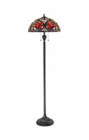 "Whitbourne Place" Stained Glass Rose Design Floor Lamp