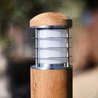 Close-up of the Stainless Steel Top of the Pillar Light Close-up of the Stainless Steel Top of the Pillar Light