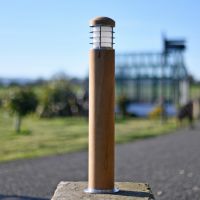 Stainless Steel and Wooden Pillar Light