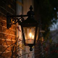 Digital Illustration of the Standard Victorian Top-Fix Wall Lantern in Use at Night Digital Illustration of the Standard Victorian Top-Fix Wall Lantern in Use at Night