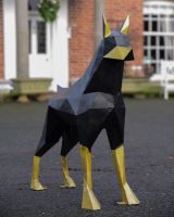 ‘Dante’ the Standing Doberman Upcycled Oil Drum Garden Sculpture main image