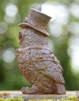 Rustic Cast Iron Steampunk Owl Sculpture
