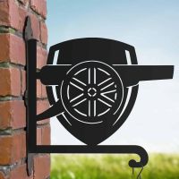 Steel "Gunners" Club Crest Hanging Basket Bracket in Situ