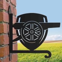 Steel Hanging Basket Bracket with "Gunners" Club Crest Topper