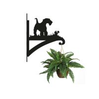 Steel Airedale Terrier Dog Hanging Basket Bracket with Planter Steel Airedale Terrier Dog Hanging Basket Bracket with Planter