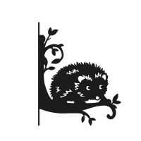 Steel Baby Hedgehog Hanging Basket Bracket on White Background