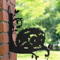 Steel Baby Hedgehog Hanging Basket Bracket in Situ