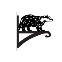 Close-Up of Steel Black Badger Hanging Basket Bracket