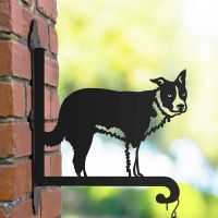 Steel Hanging Basket Bracket with Border Collie Topper
