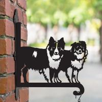 Steel Border Collie Pair Hanging Basket Bracket