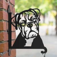 Steel Hanging Basket Bracket with Boxer Dog Head Motif