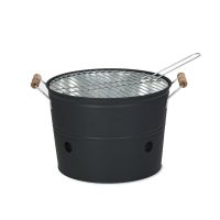 Steel Bucket BBQ Grill Finished in Black