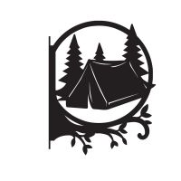 Close-Up of Steel Camping in Wilderness Hanging Basket Bracket