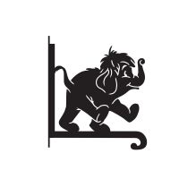 Close-Up of Steel Cartoon Baby Elephant Hanging Basket Bracket