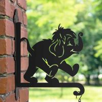 Steel Cartoon Hanging Basket Bracket with Baby Elephant Motif