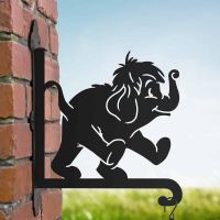 Steel Cartoon Hanging Basket Bracket with Baby Elephant Topper